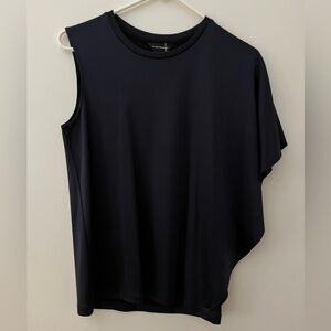 Club Monaco navy asymmetrical top